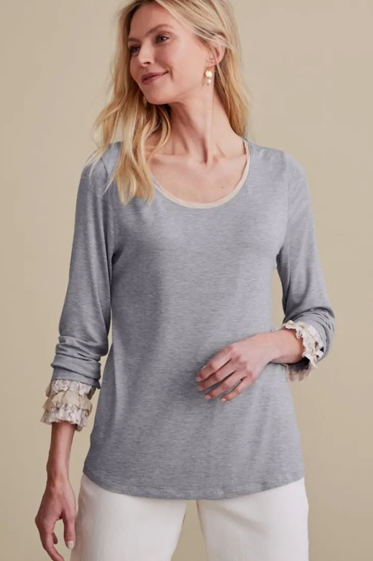ella_lace_top_0.webp Sale Soft Surroundings Ella Lace Top MediumGreyHeather