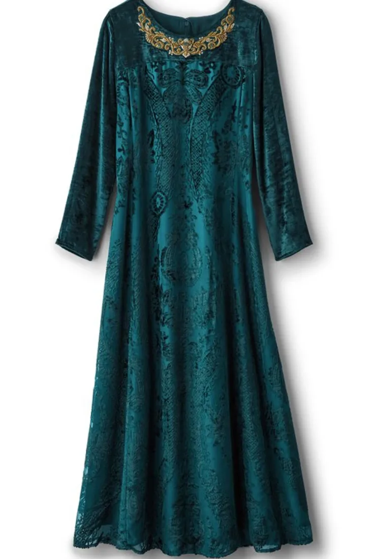 Discount Soft Surroundings Emaline Velvet Burnout Maxi Dress JuneBug