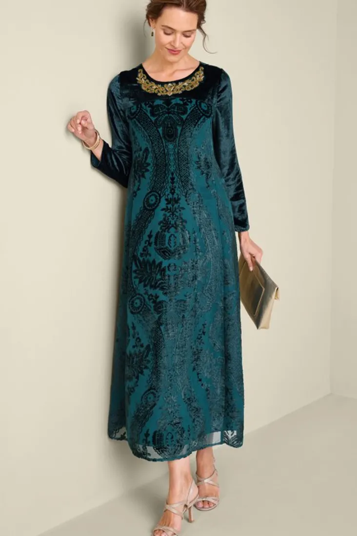 emaline_velvet_burnout_maxi_dress_6.webp Discount Soft Surroundings Emaline Velvet Burnout Maxi Dress JuneBug