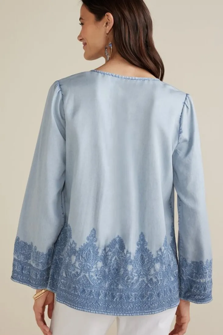 emily_embroidered_tencel_top_3.webp Shop Soft Surroundings Emily Embroidered Tencel™ Top LightChambray