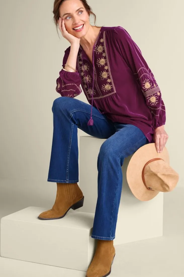 evelyne_embroidered_velvet_tunic_2.webp Cheap Soft Surroundings Evelyne Embroidered Velvet Tunic MagentaPurple