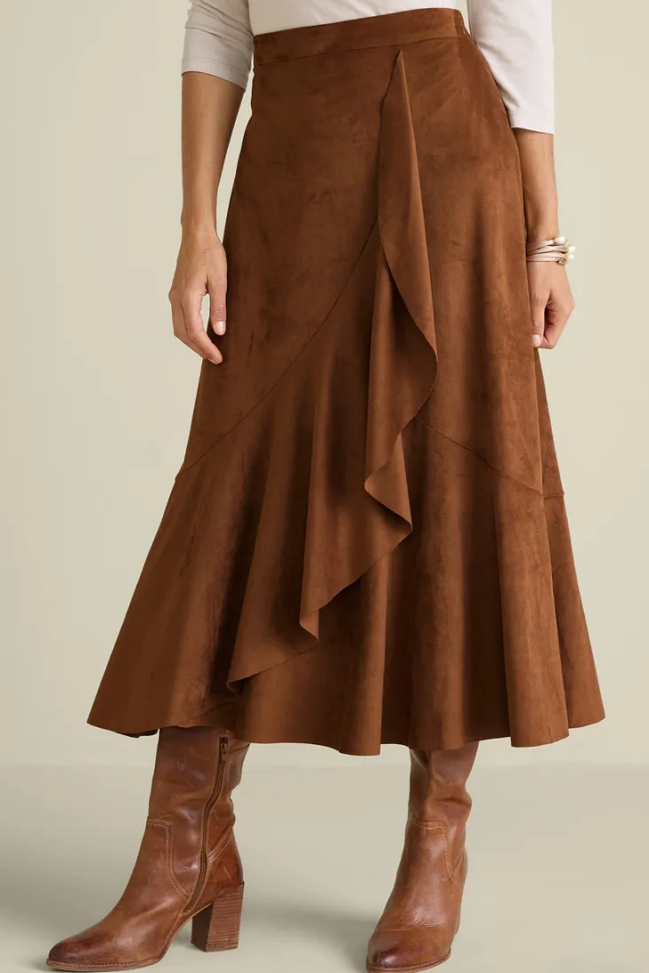 Cheap Soft Surroundings Faux Suede Skirt Saddle