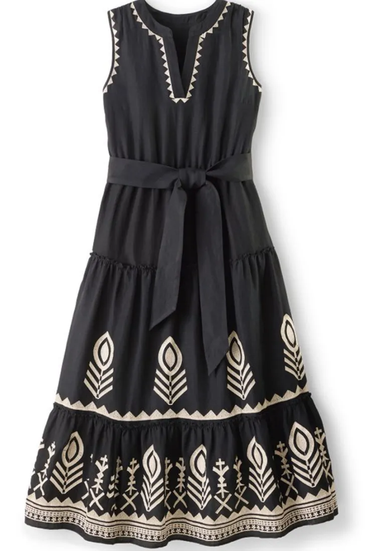fernanda_midi_dress_1.webp Sale Soft Surroundings Fernanda Midi Dress Black