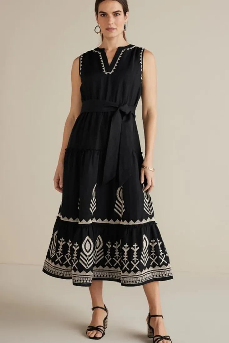 fernanda_midi_dress_2.webp Sale Soft Surroundings Fernanda Midi Dress Black
