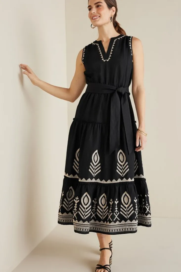 fernanda_midi_dress_3.webp Sale Soft Surroundings Fernanda Midi Dress Black