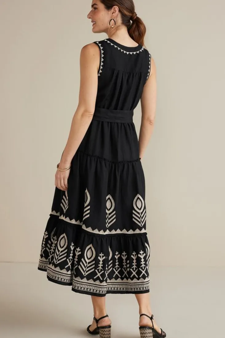 fernanda_midi_dress_4.webp Sale Soft Surroundings Fernanda Midi Dress Black