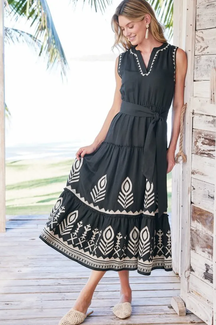fernanda_midi_dress_5.webp Sale Soft Surroundings Fernanda Midi Dress Black