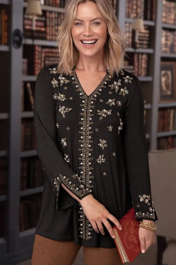 Shop Soft Surroundings Festa Tunic Black