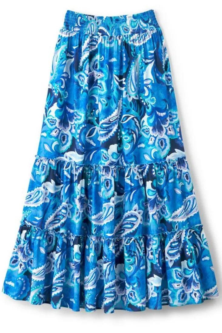 Sale Soft Surroundings Feyre Maxi Skirt IslandSunPaisleyBlue