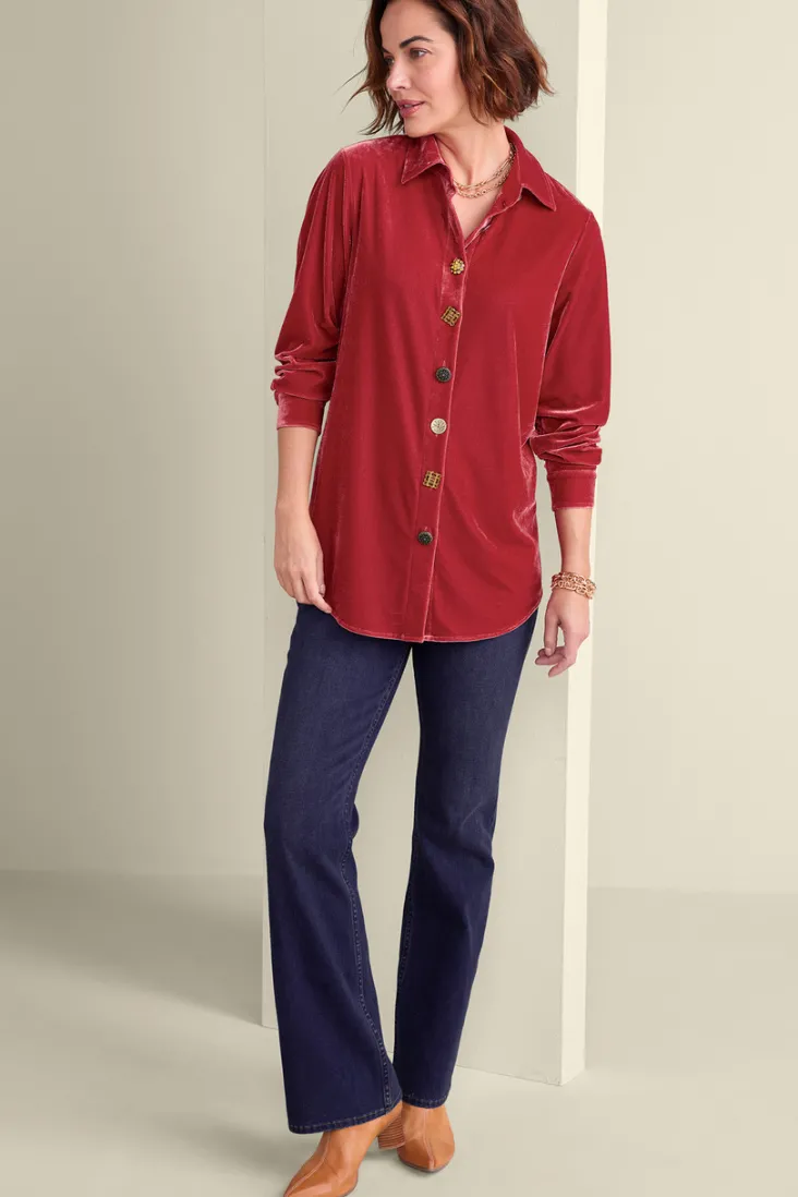 filigree_velvet_boyfriend_shirt_8.webp Shop Soft Surroundings Filigree Velvet Boyfriend Shirt