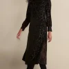 New Soft Surroundings Hadley Velvet Dress BlackAbstract