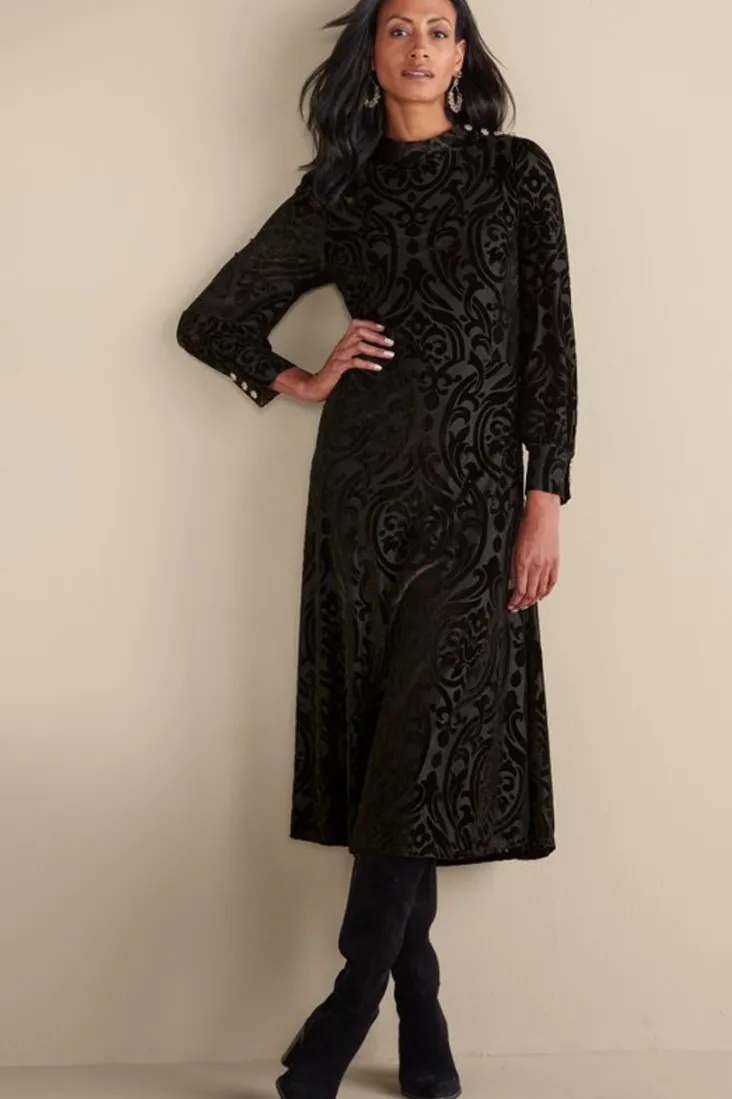 hadley_velvet_dress_2.webp New Soft Surroundings Hadley Velvet Dress BlackAbstract