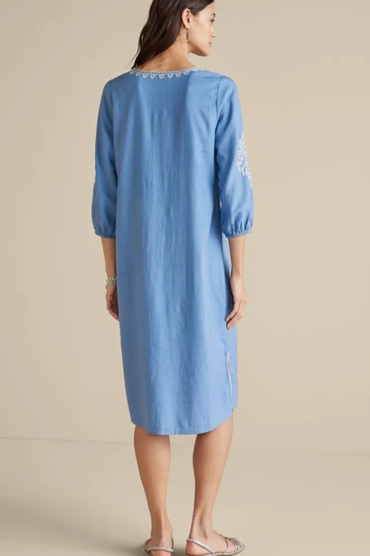hasana_linen_blend_midi_dress_3.webp Best Soft Surroundings Hasana Linen Blend Midi Dress RiversideBlue