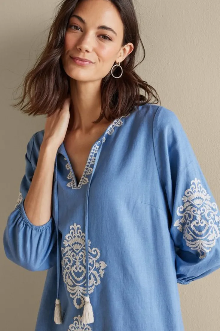 hasana_linen_blend_midi_dress_5.webp Best Soft Surroundings Hasana Linen Blend Midi Dress RiversideBlue