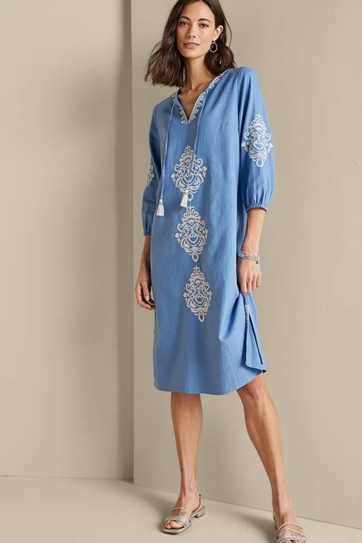 hasana_linen_blend_midi_dress_6.webp Best Soft Surroundings Hasana Linen Blend Midi Dress RiversideBlue