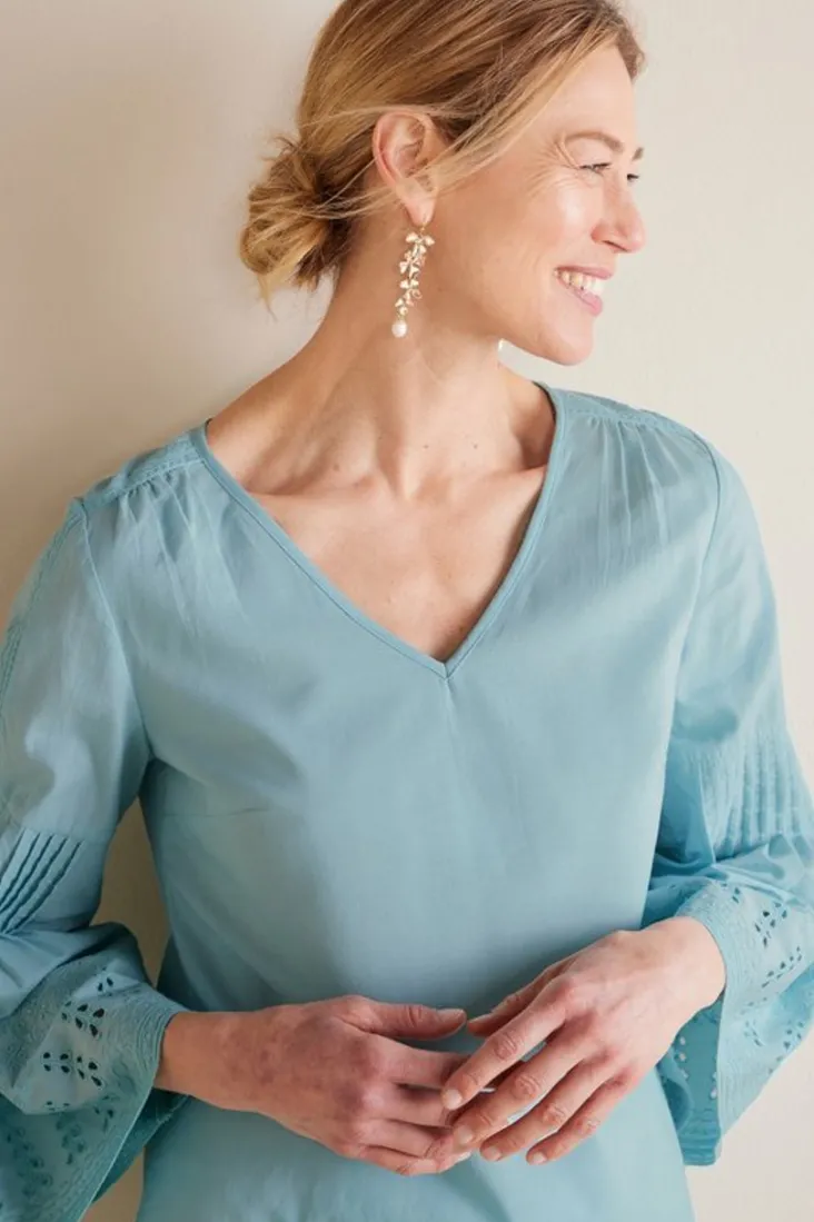heloise_eyelet_sleeve_tunic_5.webp Shop Soft Surroundings Heloise Eyelet Sleeve Tunic