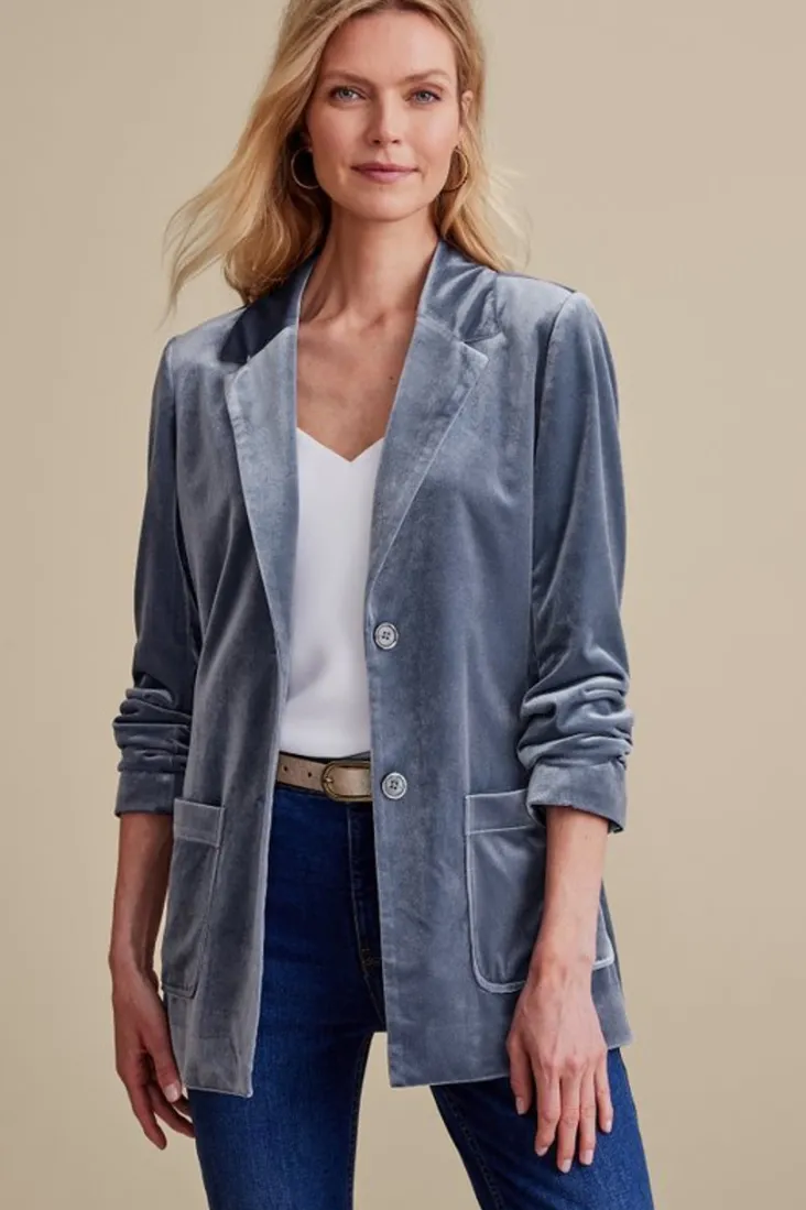 Hot Soft Surroundings Holly Velvet Blazer