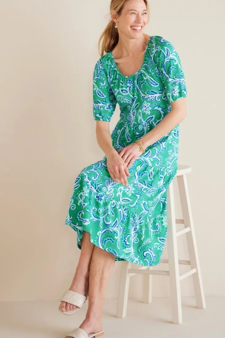 ilana_midi_dress_3.webp Cheap Soft Surroundings Ilana Midi Dress GreenLeafIkat