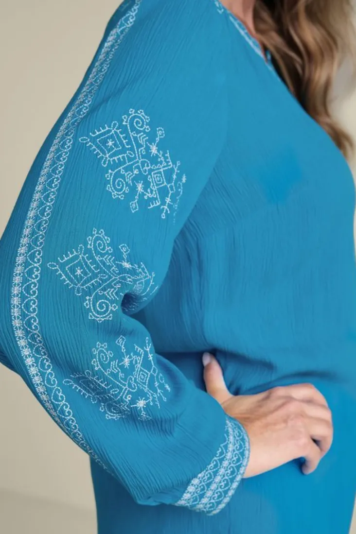 imane_gauze_tunic_6.webp Sale Soft Surroundings Imane Gauze Tunic BlueDanube