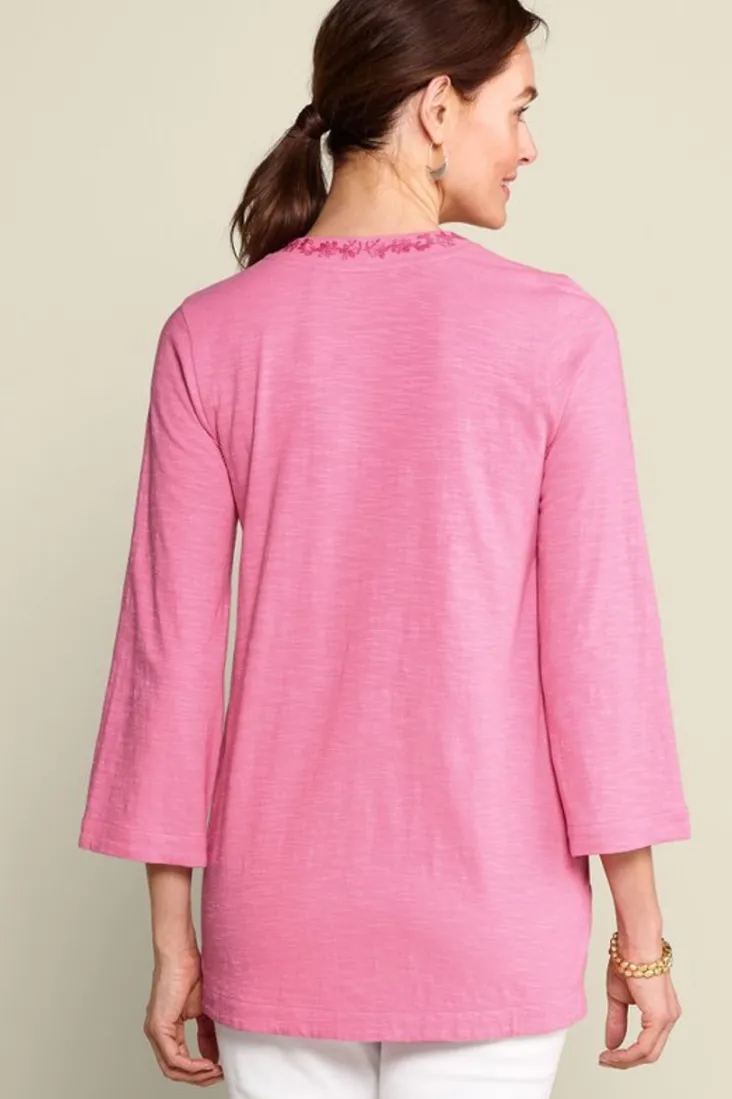 ingrid_embroidered_tunic_3.webp Shop Soft Surroundings Ingrid Embroidered Tunic AzaleaPink