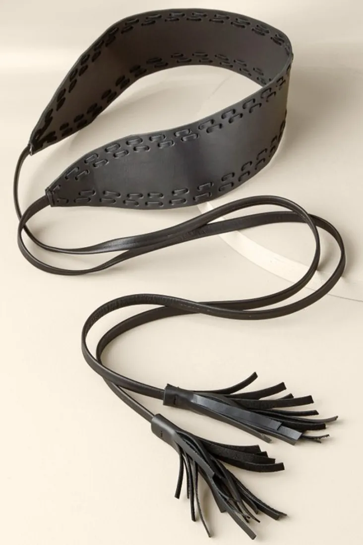 Best Sale Soft Surroundings Irena Whipstitch Belt Black