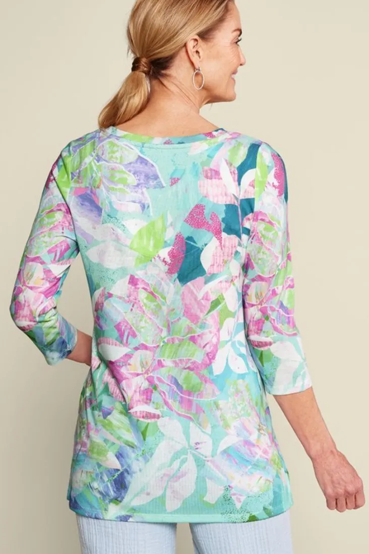 iris__sleeve_tunic_3.webp Hot Soft Surroundings Iris 3/4 Sleeve Tunic TropicalMulti