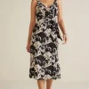Hot Soft Surroundings Isla Stretch Linen Midi Dress GoldenBotanicals