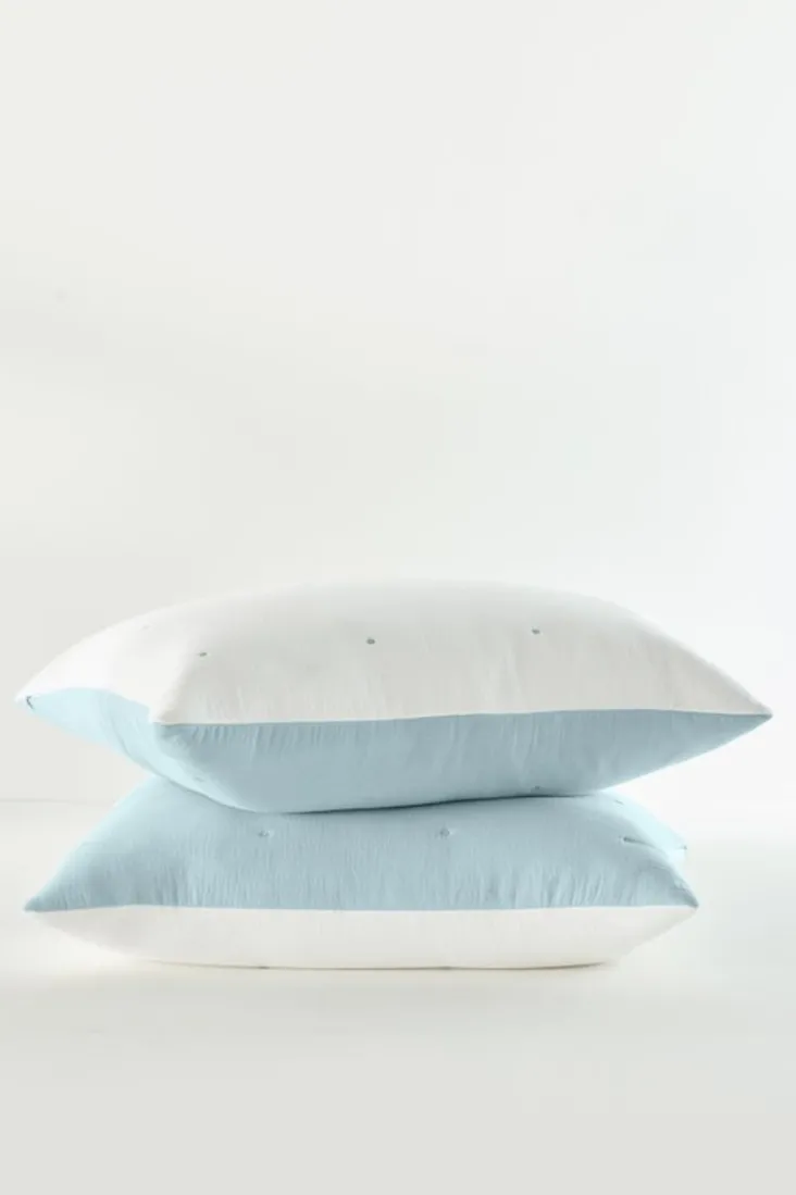 Discount Soft Surroundings Ivy May Reversible Gauze Sham Indigo/White