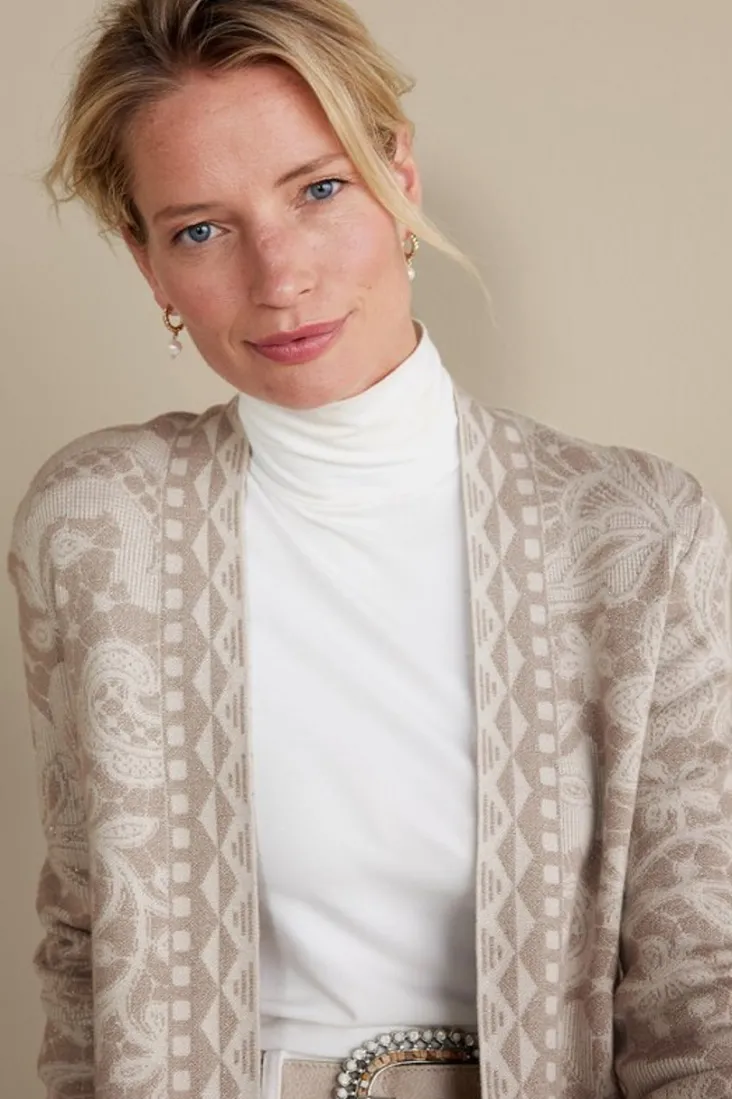 ivy_shimmer_long_cardigan_5.webp Shop Soft Surroundings Ivy Shimmer Long Cardigan NeutralFloral