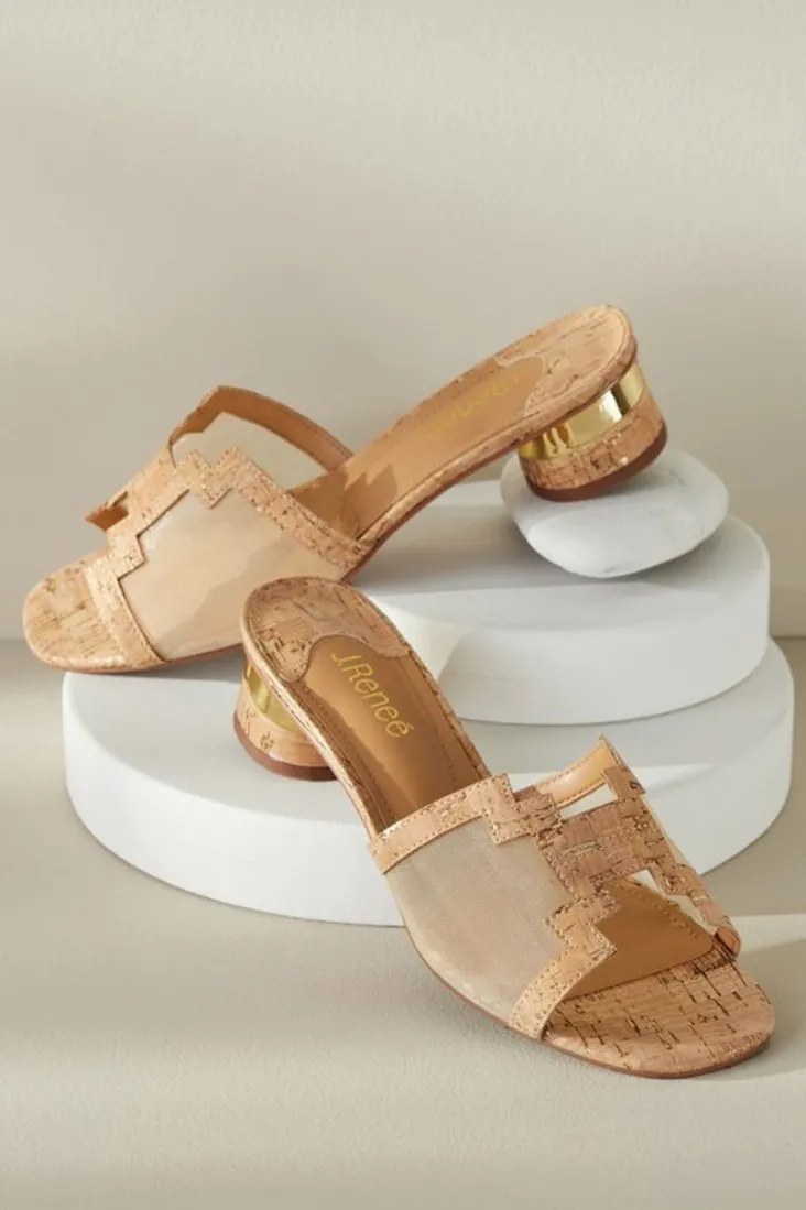 Best Sale Soft Surroundings J. Renee Amorra Mesh Slide Cork/Gold