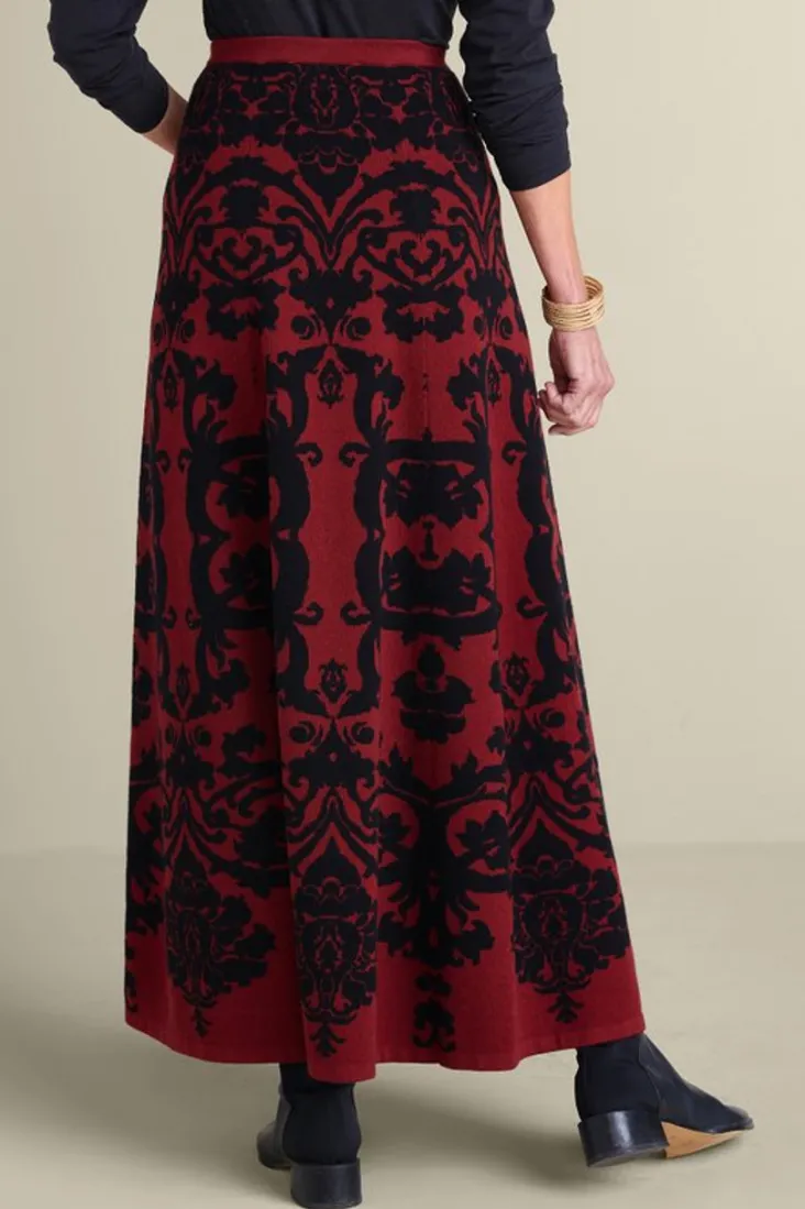 jacobean_sweater_skirt_3.webp New Soft Surroundings Jacobean Sweater Skirt RedBaroque