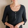 Flash Sale Soft Surroundings Jude Textured Top Black