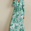 Online Soft Surroundings Kaia Maxi Dress GreenTropicalPalm