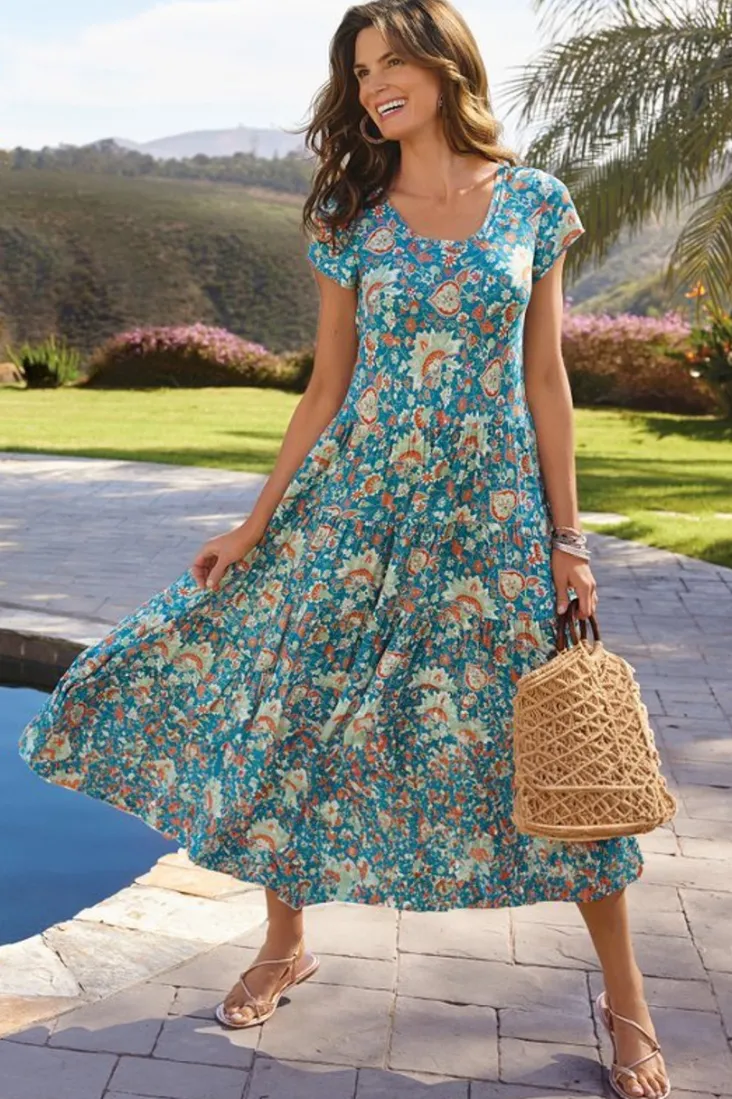 kara_dress_43.webp Outlet Soft Surroundings Kara Dress FieryTealJacobean