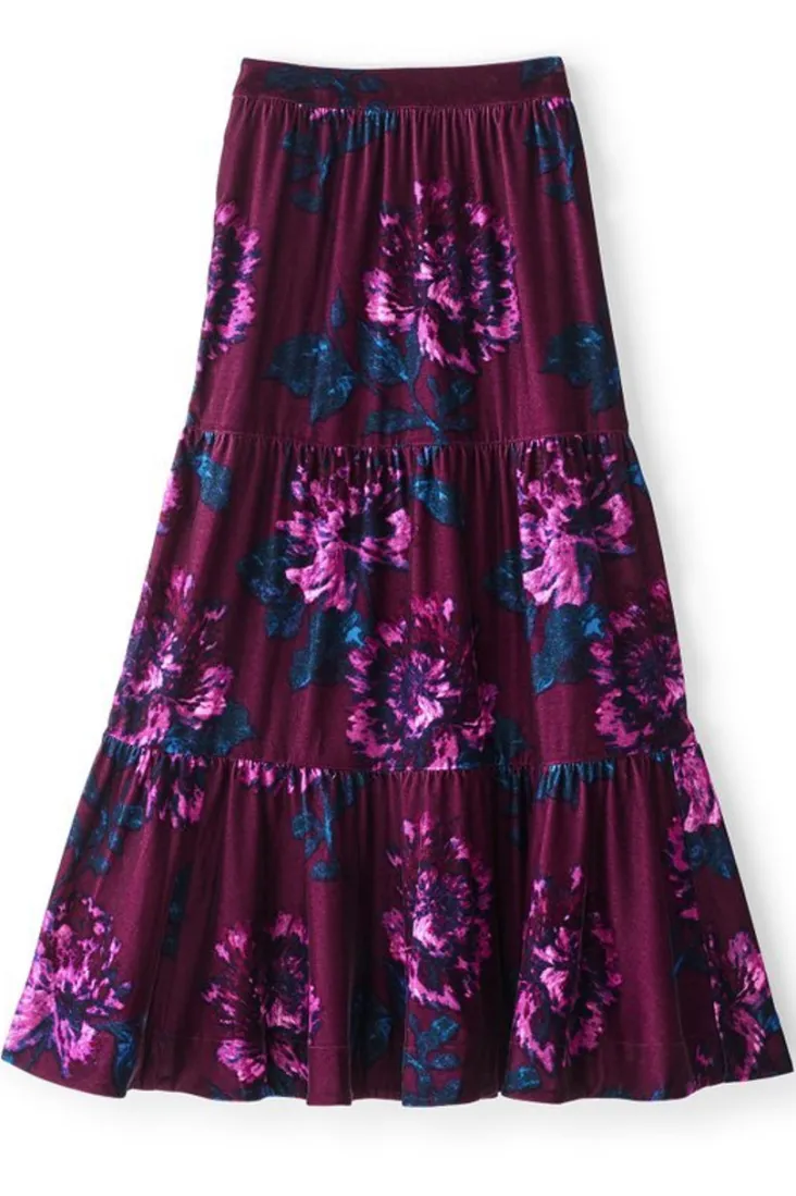kara_velvet_skirt_1.webp Sale Soft Surroundings Kara Velvet Skirt BordeauxBloom