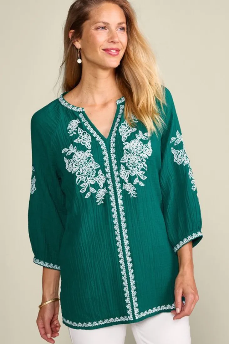 katie_gauze_tunic_0.webp New Soft Surroundings Katie Gauze Tunic TealGreen