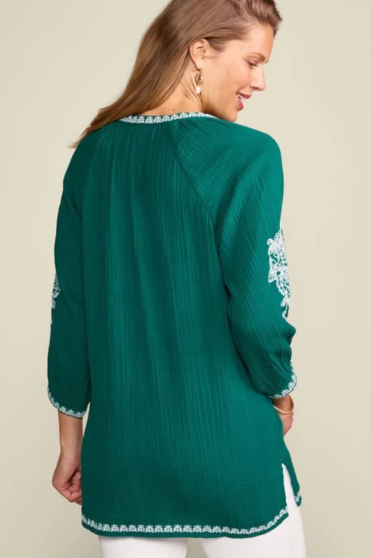 katie_gauze_tunic_3.webp New Soft Surroundings Katie Gauze Tunic TealGreen