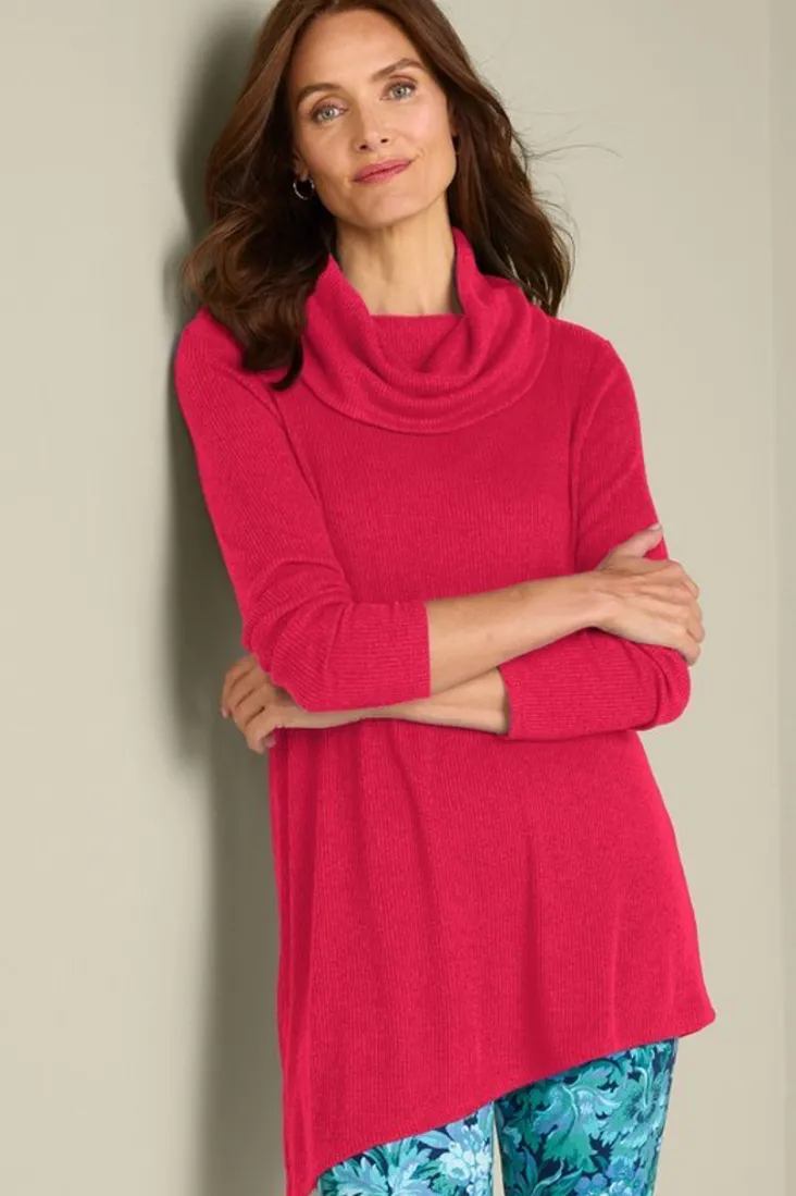 Cheap Soft Surroundings Kayla Rib Knit Cowl Neck Tunic