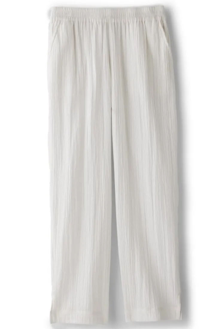 khulani_straight_leg_gauze_crop_pants_1.webp Flash Sale Soft Surroundings Khulani Straight Leg Gauze Crop Pants Navy