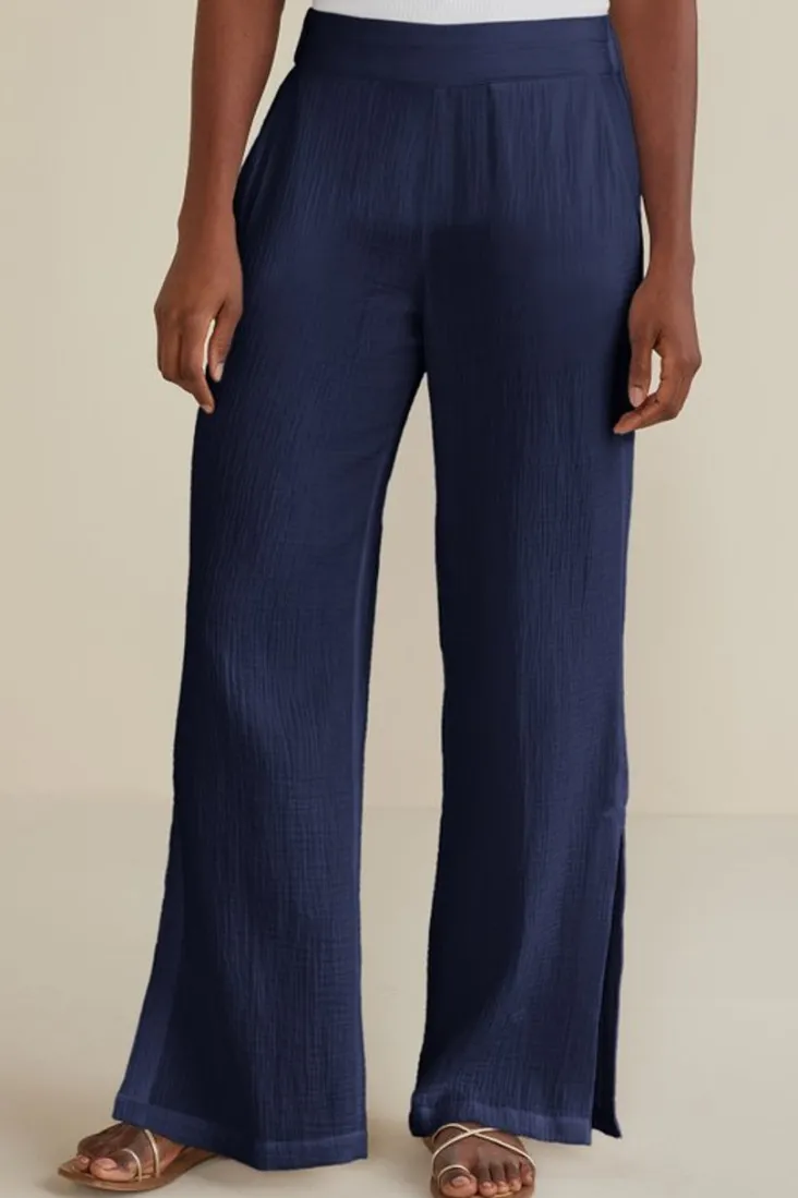 Fashion Soft Surroundings Khulani Wide Leg Gauze Pants