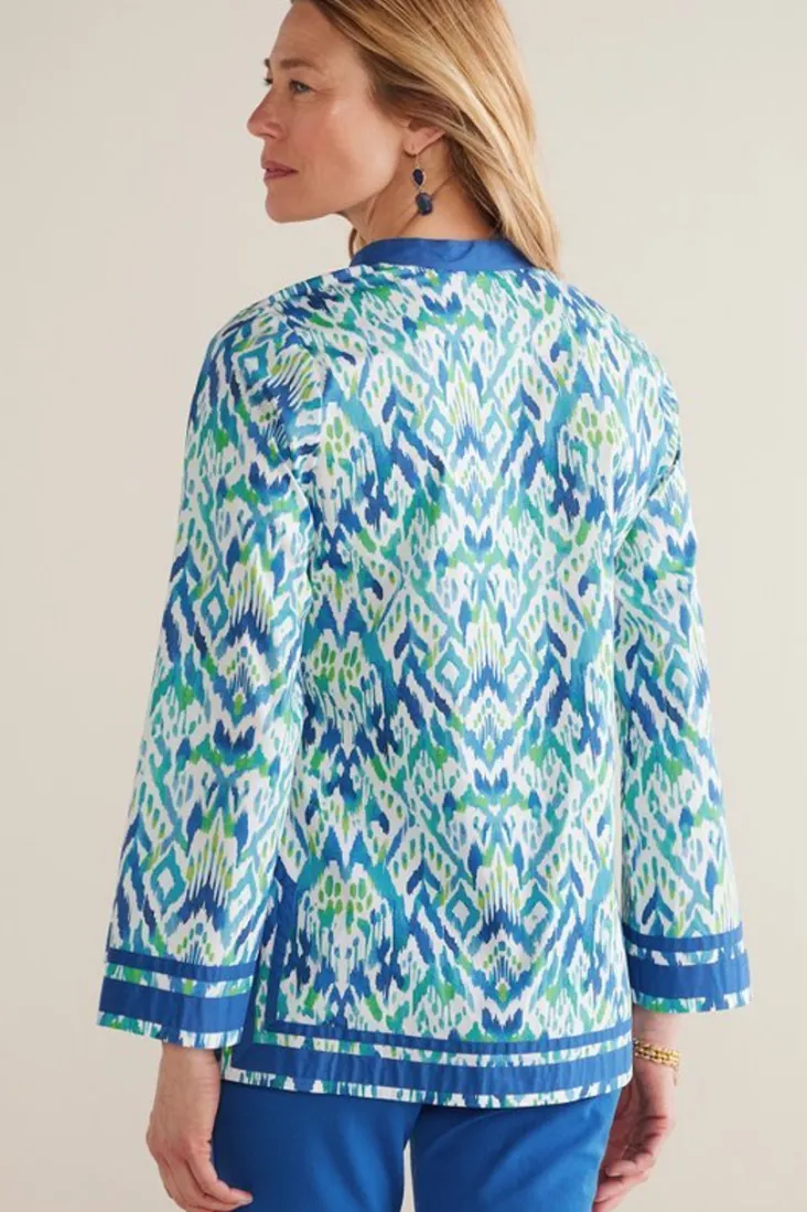 kirti_ikat_tunic_3.webp New Soft Surroundings Kirti Ikat Tunic Green/TealIkat