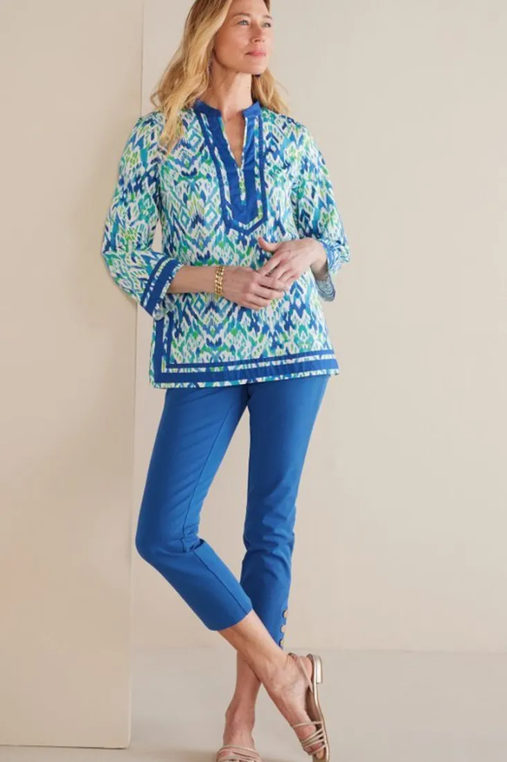 kirti_ikat_tunic_6.webp New Soft Surroundings Kirti Ikat Tunic Green/TealIkat