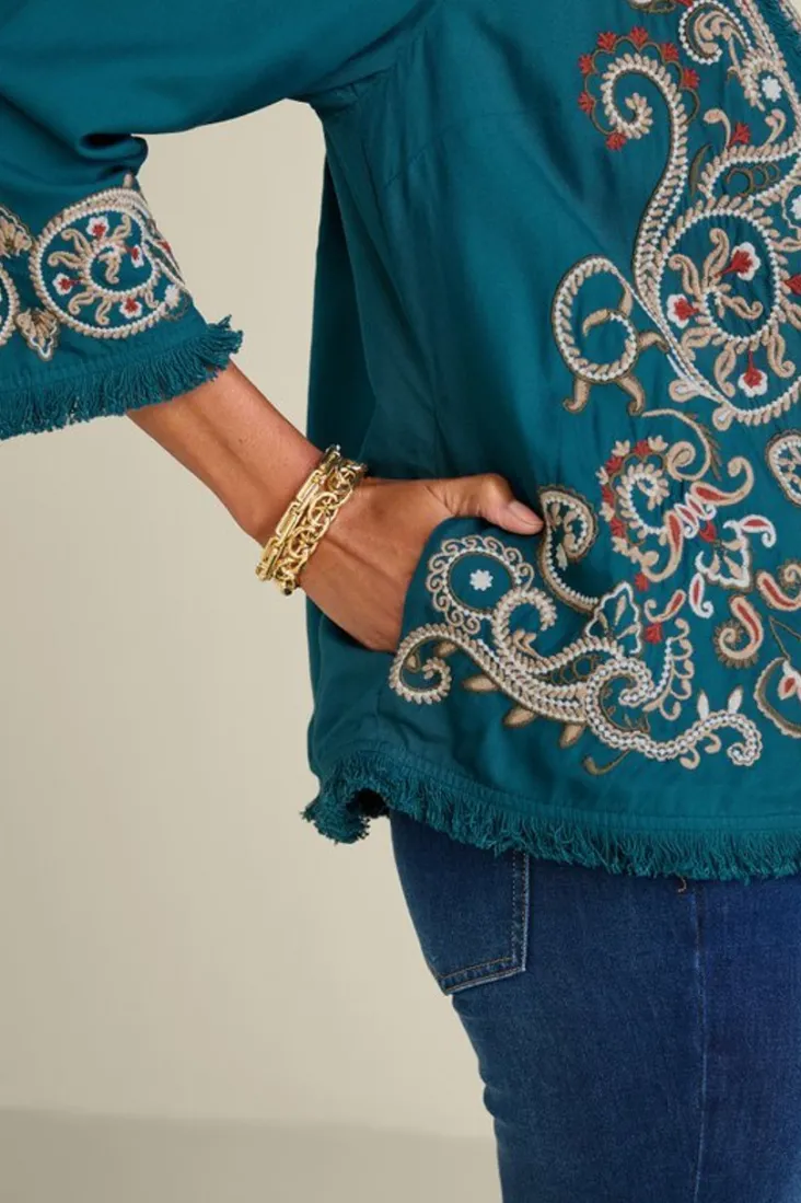 kiruna_embroidered_jacket_5.webp Store Soft Surroundings Kiruna Embroidered Jacket Teal