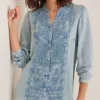 Cheap Soft Surroundings Las Olas Shirt LightBlue