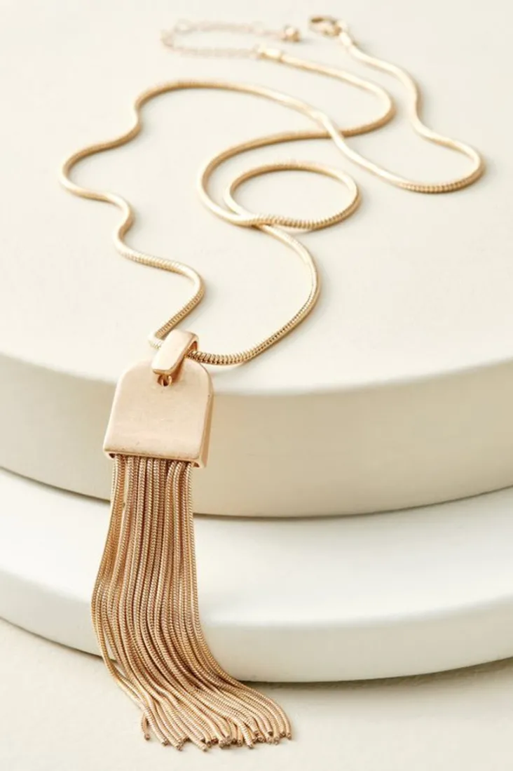 Discount Soft Surroundings Laurana Tassel Necklace Gold