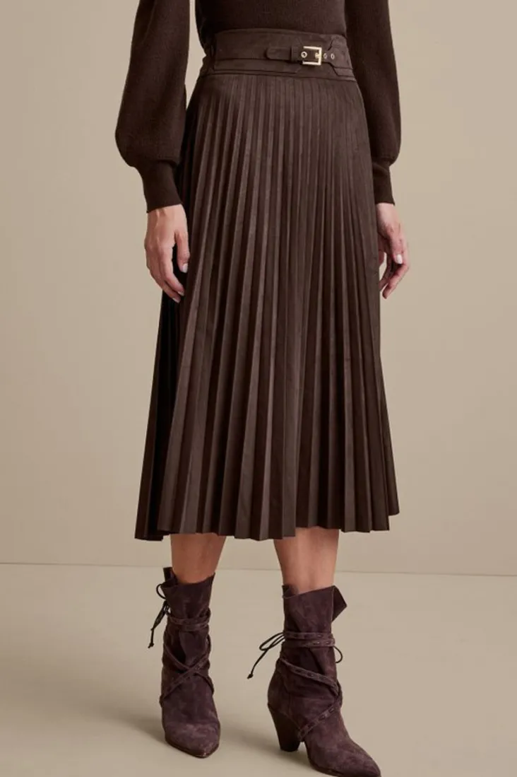 lavina_faux_suede_skirt_2.webp Best Soft Surroundings Lavina Faux Suede Skirt DarkBrown
