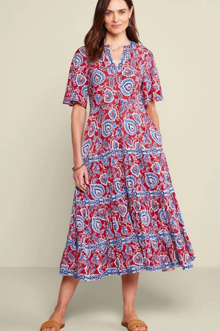 Best Sale Soft Surroundings Lilith Midi Dress CyntheraFloral/Border