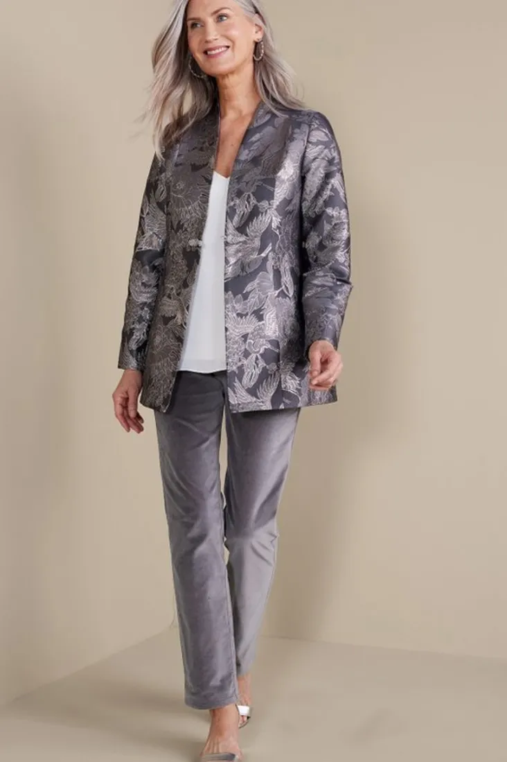lismore_jacquard_jacket_3.webp Flash Sale Soft Surroundings Lismore Jacquard Jacket GrayTapestry