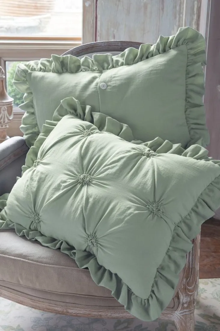 Online Soft Surroundings Lombardi Smocked Bed Sham I SeaMoss