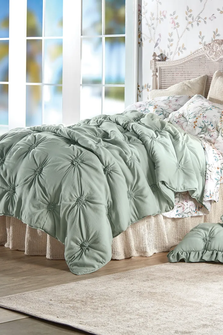 lombardi_smocked_coverlet_i_3.webp Sale Soft Surroundings Lombardi Smocked Coverlet I SeaMoss